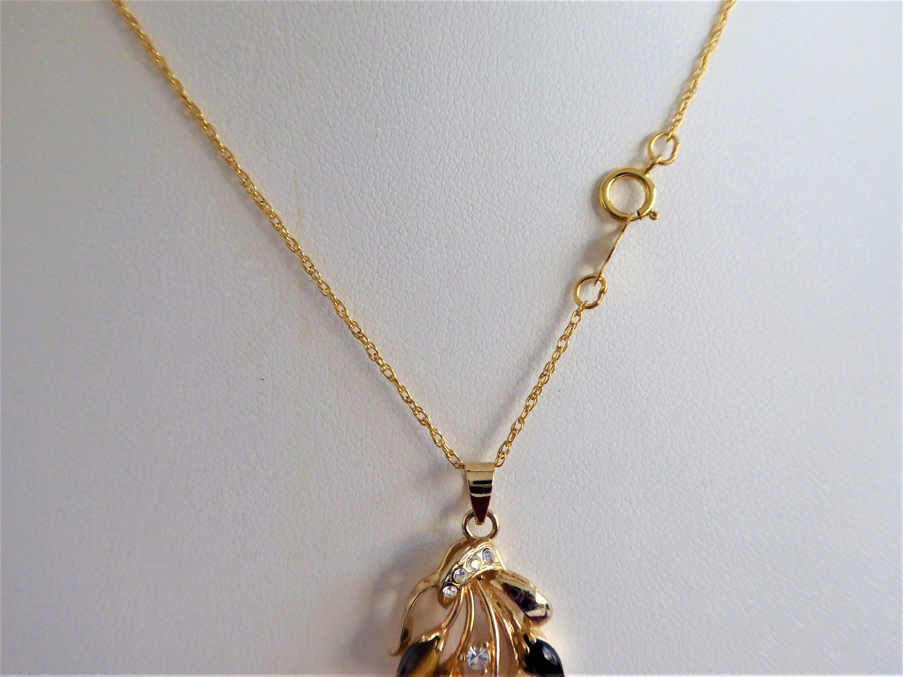 Elegant Rose Quartz & Tiger Eye Semi-Precious Stone Leaf Pendant Necklace with Gold-Filled Chain and Rhinestones - Perfect for Weddings, Date Nights & Special Occasions