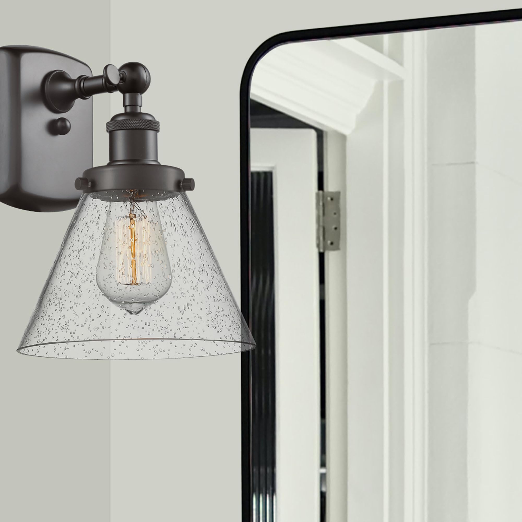 Ballston Collection Bronze & Dark Finish Transitional One Light Wall Sconce - Elegant Lighting for Bedroom, Hallway, or Entryway (Model 916-1W-OB-G41)