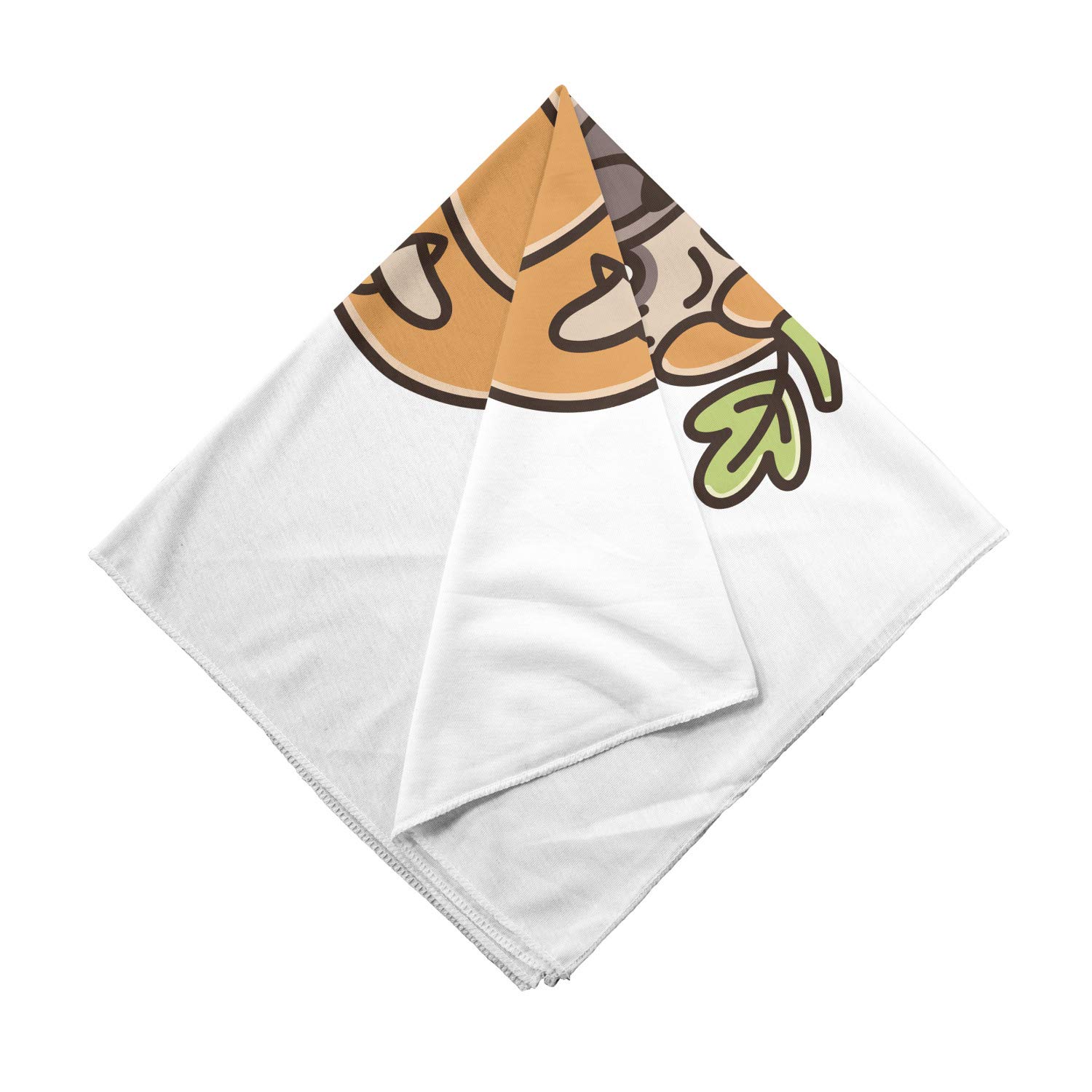 Ambesonne Halloween Bandana for Dogs - Funny Pumpkin Pug Design, Unisex Pet Head & Neck Scarf for Costumes, Parties, and Seasonal Festivities