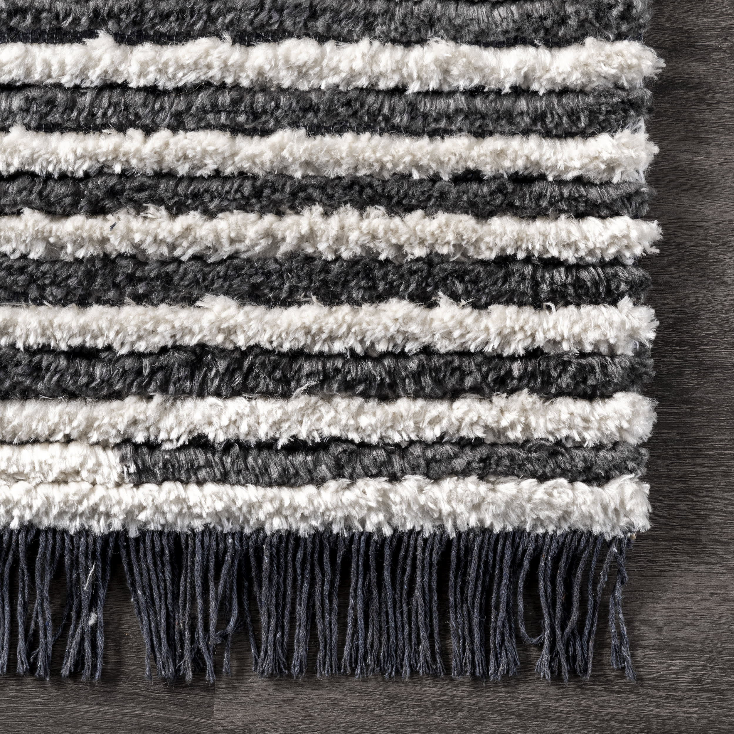 Luxury Diamond Pinstripes Tasseled Area Rug - Soft Beige Bohemian Decor for Living Room, Bedroom & Office