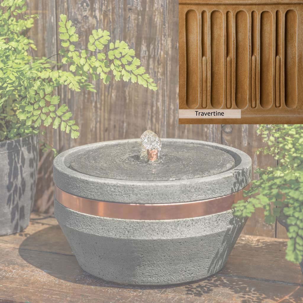 Campania International M Series Bevel Fountain - Elegant Outdoor Garden Water Feature for Patio, Yard, and Landscape Decor | Perfect for Backyard, Poolside, and Terrace Ambiance