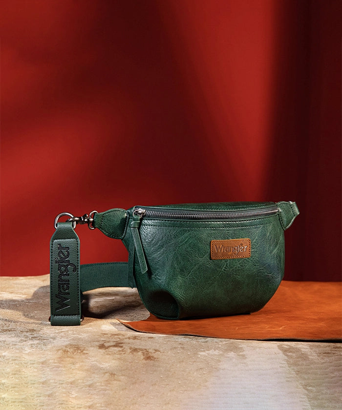 Wrangler Full Grain Leather Fanny Pack for Men & Women - Durable Waist Bag for Hiking, Travel, and Everyday Use