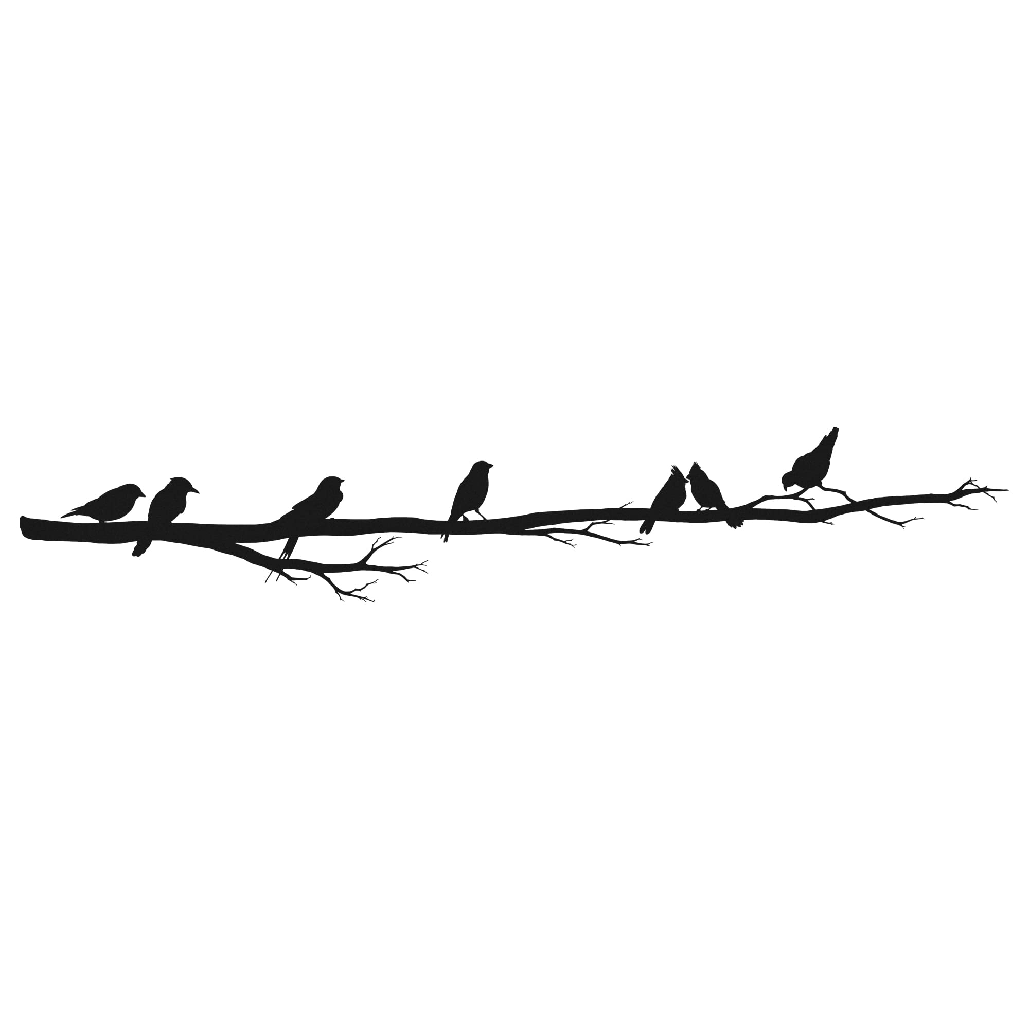 Modern Metal Wall Art Decor - 60x11 cm Black Birds Wall Hanging for Living Room & Bedroom - Unique Home Decoration Gift Idea for Housewarming & Interior Design