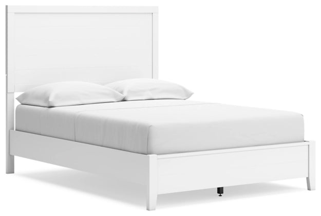 Binterglen King Panel Bed Frame - Modern Wooden Platform Bed with Headboard & Footboard - Perfect for Master Bedroom & Guest Room Decor