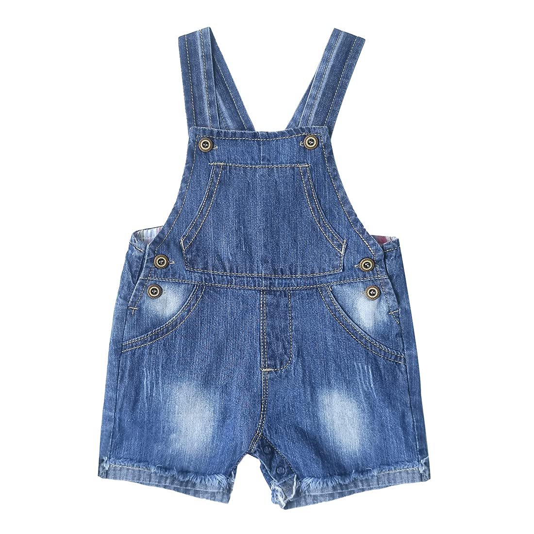 ZL MAGIC Baby & Toddler Denim Bib Overalls - Ripped Jeans with Adjustable Straps for Boys & Girls - Perfect for Playdates, Daycare & Outdoor Adventures