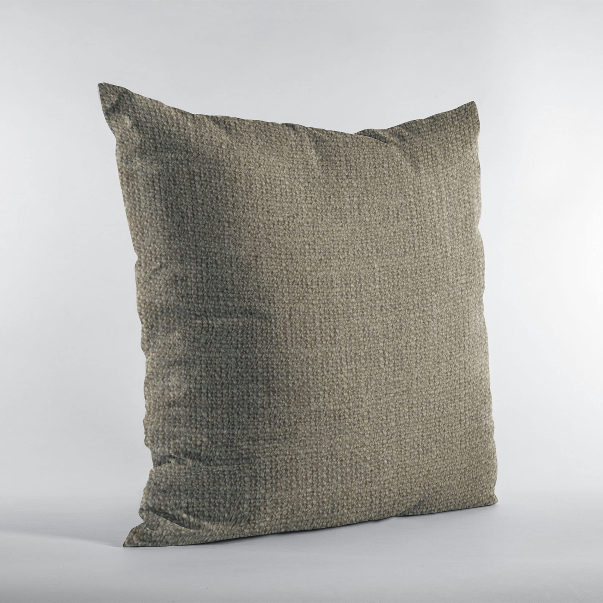 Premium Hemp Textured Throw Pillow 20x20 Inches - Double Sided Brown Luxury Cushion with Open Weave Design for Living Room Sofa, Bedroom Decor & Cozy Home Accents