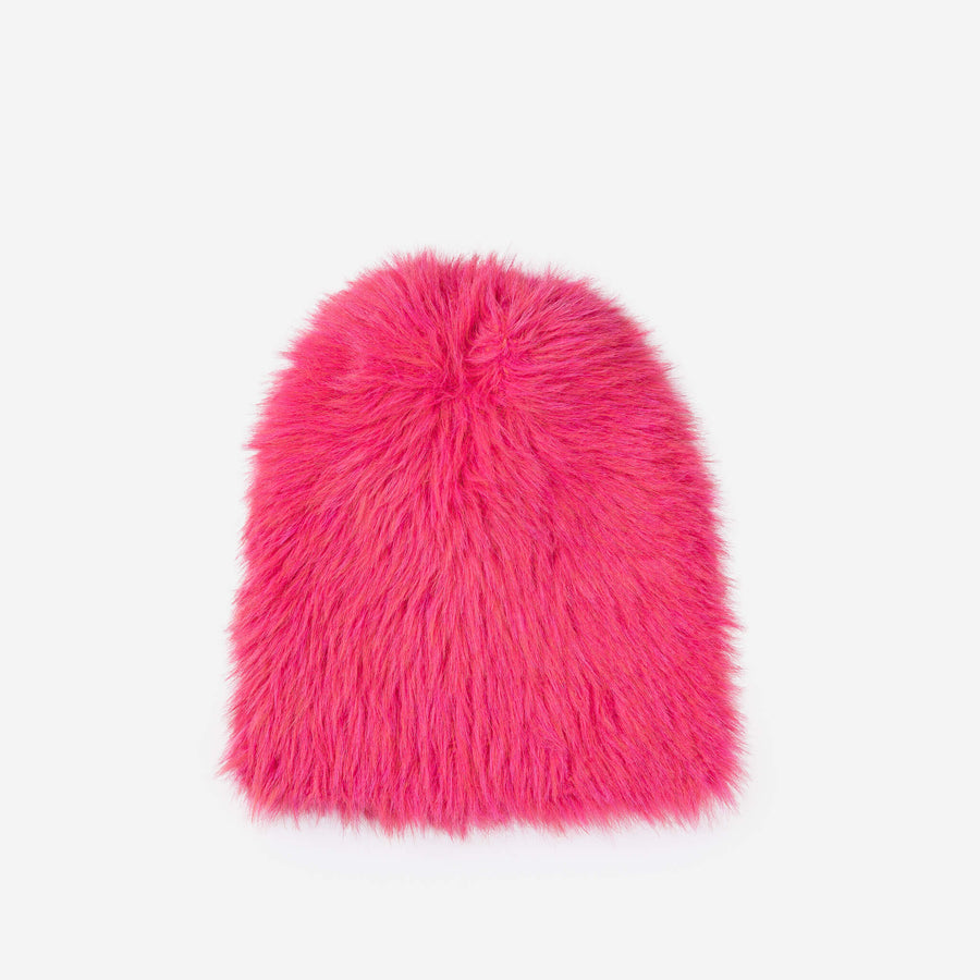 Stylish Faux Fur Beanie in Fuchsia Pink - Winter Warm Knit Hat for Women by Verloop Knits - Perfect for Cold Weather, Snow Days & Outdoor Activities