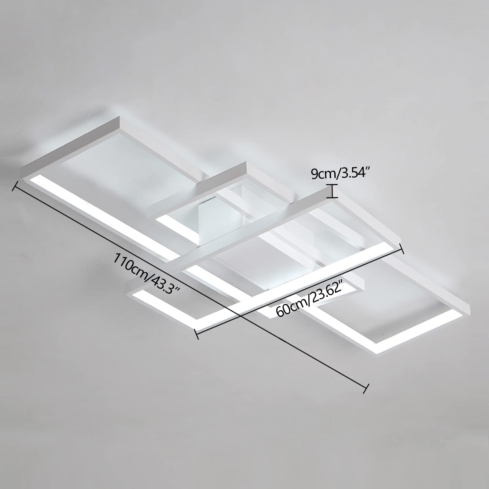 YIYIBYUS Modern Acrylic LED Ceiling Light with Stepless Dimming, 3000K-6000K Color Temperature, Ultra-Thin Design & High Light Transmittance - Perfect for Living Room, Bedroom, Study, Dining Room Lighting