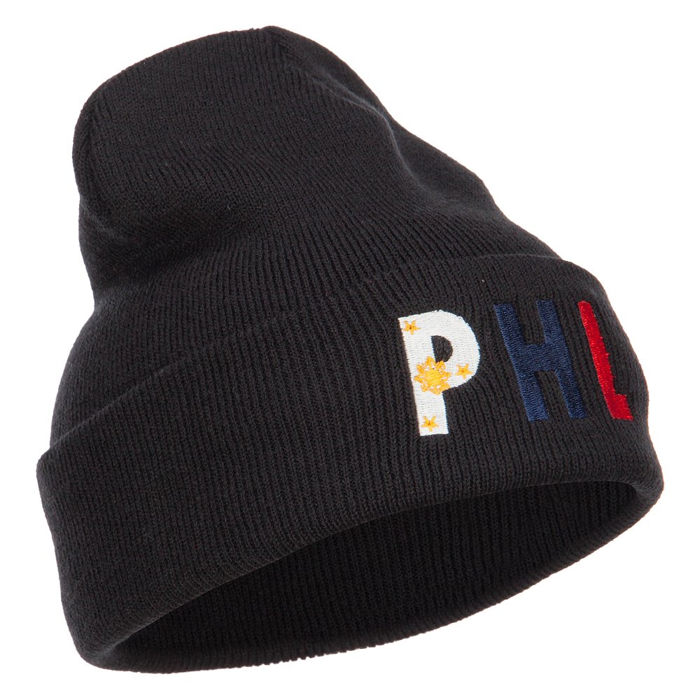 E4Hats Philippines Embroidered Long Beanie - Warm Winter Skull Cap for Men & Women - Perfect for Cold Weather, Outdoor Activities, and Fashion Accessories
