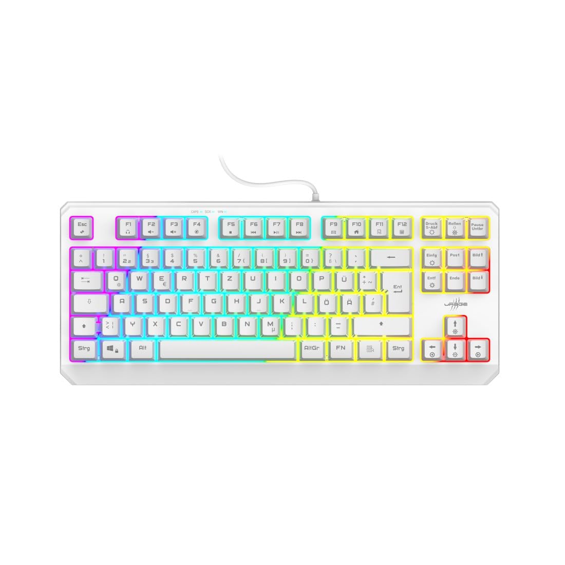 uRage Exodus 220 TKL Gaming Keyboard - Tenkeyless DE Layout, RGB Backlit for PC Gaming
