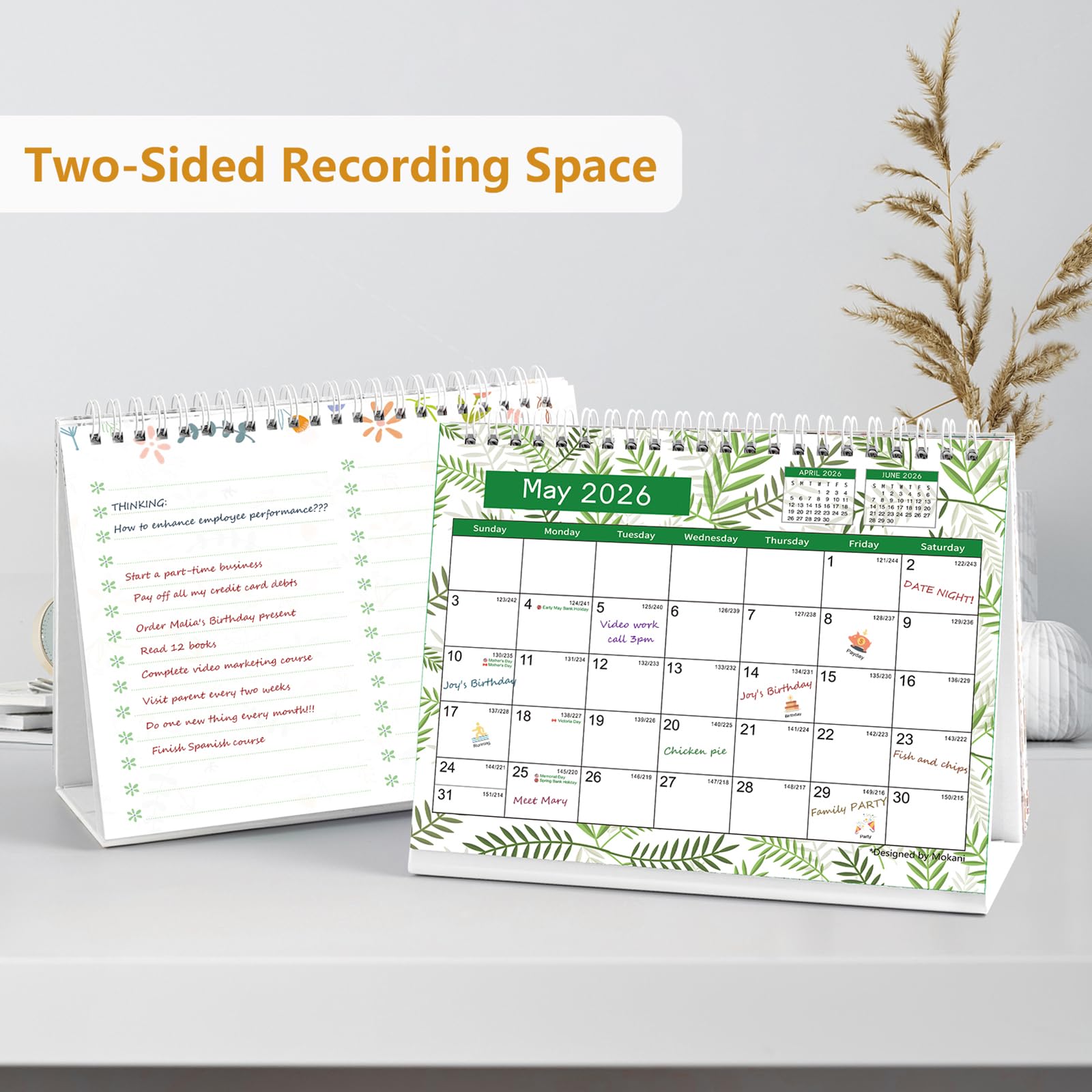 2025-2026 Academic Year Desk Calendar | Monthly Standing Flip Calendar with Thick Paper & Planner Stickers | Perfect for Office, Home, School & Gift Giving