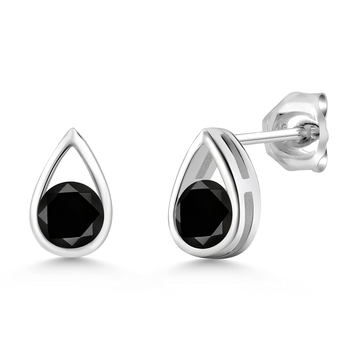 Gem Stone King Teardrop Stud Earrings for Women & Men | 925 Sterling Silver | 5MM Round Gemstone Birthstone Jewelry | Elegant Gifts for Her, Mom, Wife, Girlfriend | Perfect for Birthdays, Anniversaries & Special Occasions
