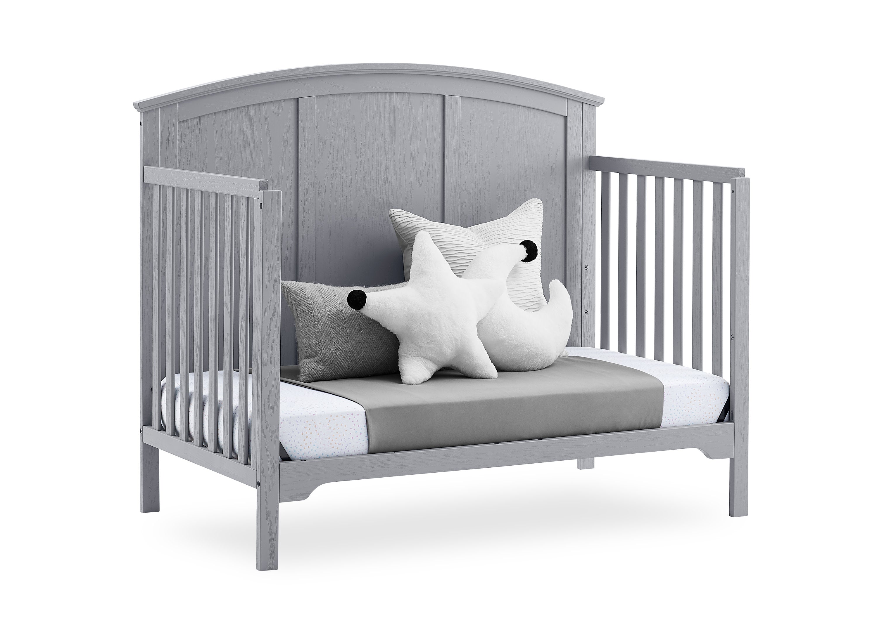Sweet Beginnings Sage Curve 6-in-1 Convertible Crib - Nursery Furniture for Baby to Toddler Bed with Adjustable Height, Perfect for Modern Nurseries and Small Spaces