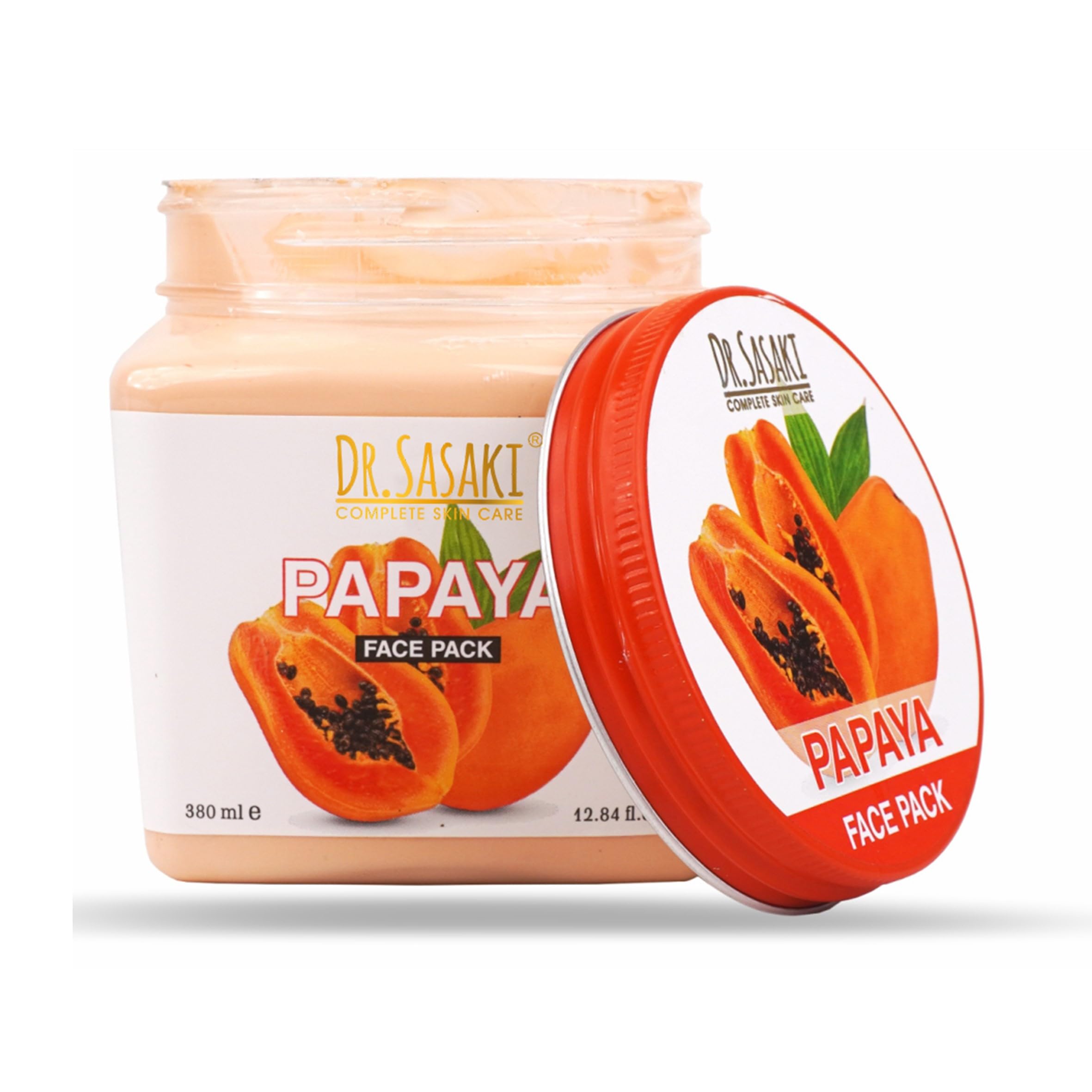 Dr. Sasaki Complete Skin Care Papaya Face & Body Pack - 380ml for Brightening, Exfoliating & Hydrating - Perfect for Daily Skincare Routine & Spa Treatments