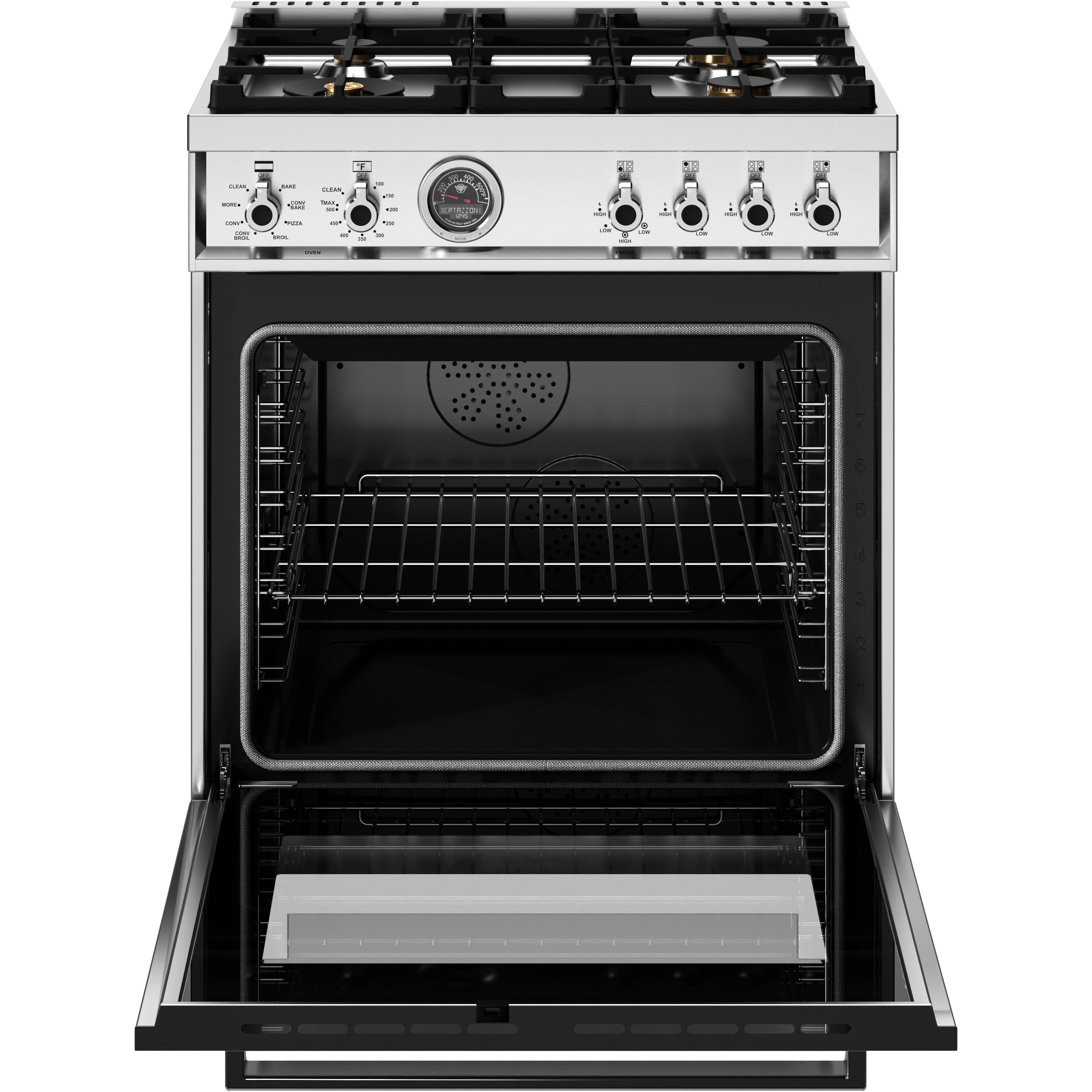 Bertazzoni PRO304BFEPXT 30-Inch Freestanding Dual Fuel Range - Professional Gas Stove & Electric Oven Combo for Home Chefs | Perfect for Gourmet Cooking, Baking & Entertaining
