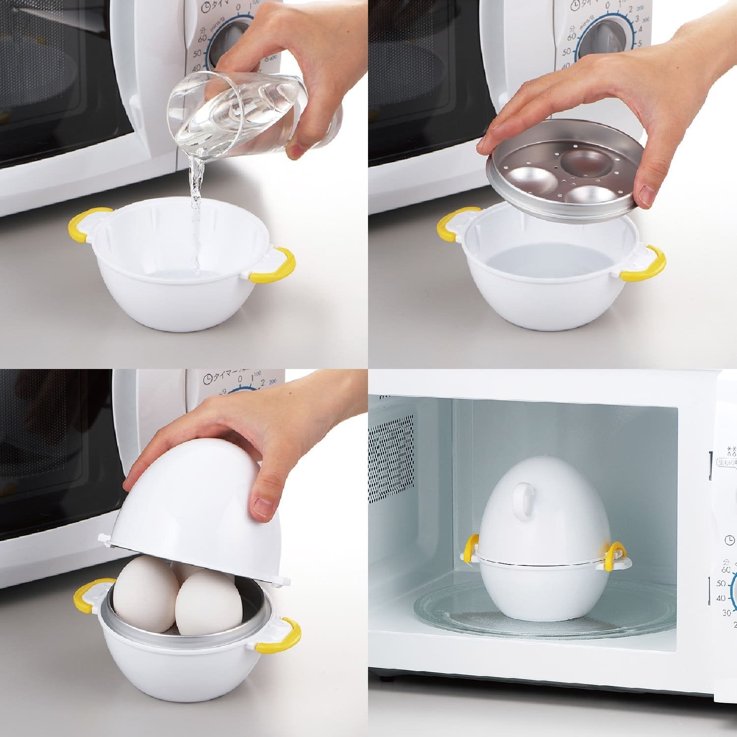 Akebono Microwave Egg Cooker - 3 Eggs Capacity (RE 278) - Perfect for Quick Breakfast, Meal Prep & Keto Diet