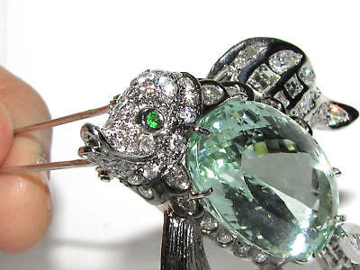 57.37CT GIA Certified Natural Green Beryl Fish Brooch Pendant - Elegant Jewelry for Women, Perfect for Weddings, Parties & Special Occasions