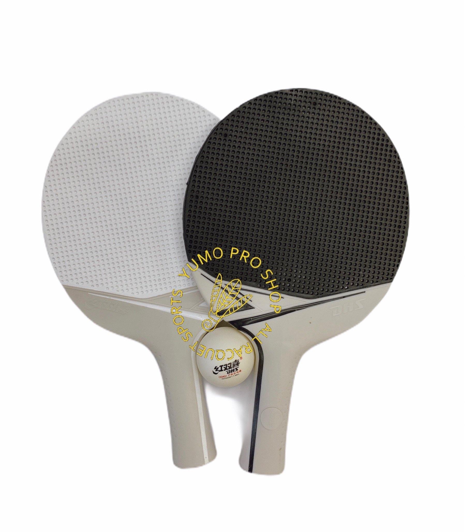 Premium DHS Outdoor Table Tennis Racket Set of 2 - Professional Ping Pong Paddles with Case - Perfect for Backyard, Park & Beach Games