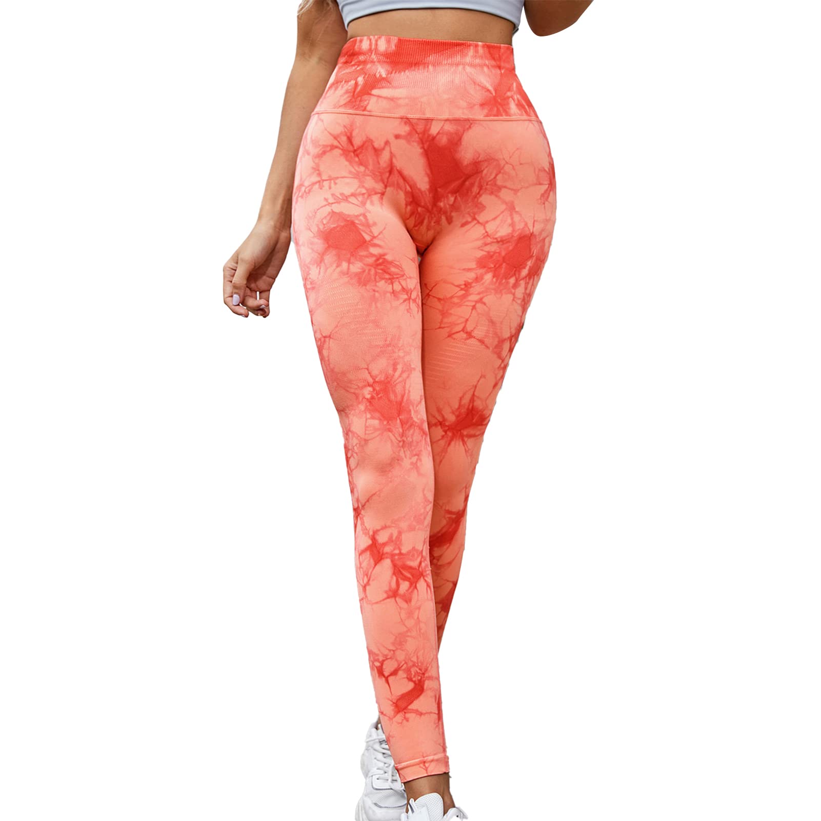 GOTOTOP Women's Seamless Tie Dye Yoga Pants - High Waisted Workout Leggings for Running, Gym & Lounge Wear - Comfortable Athletic Tights for Women