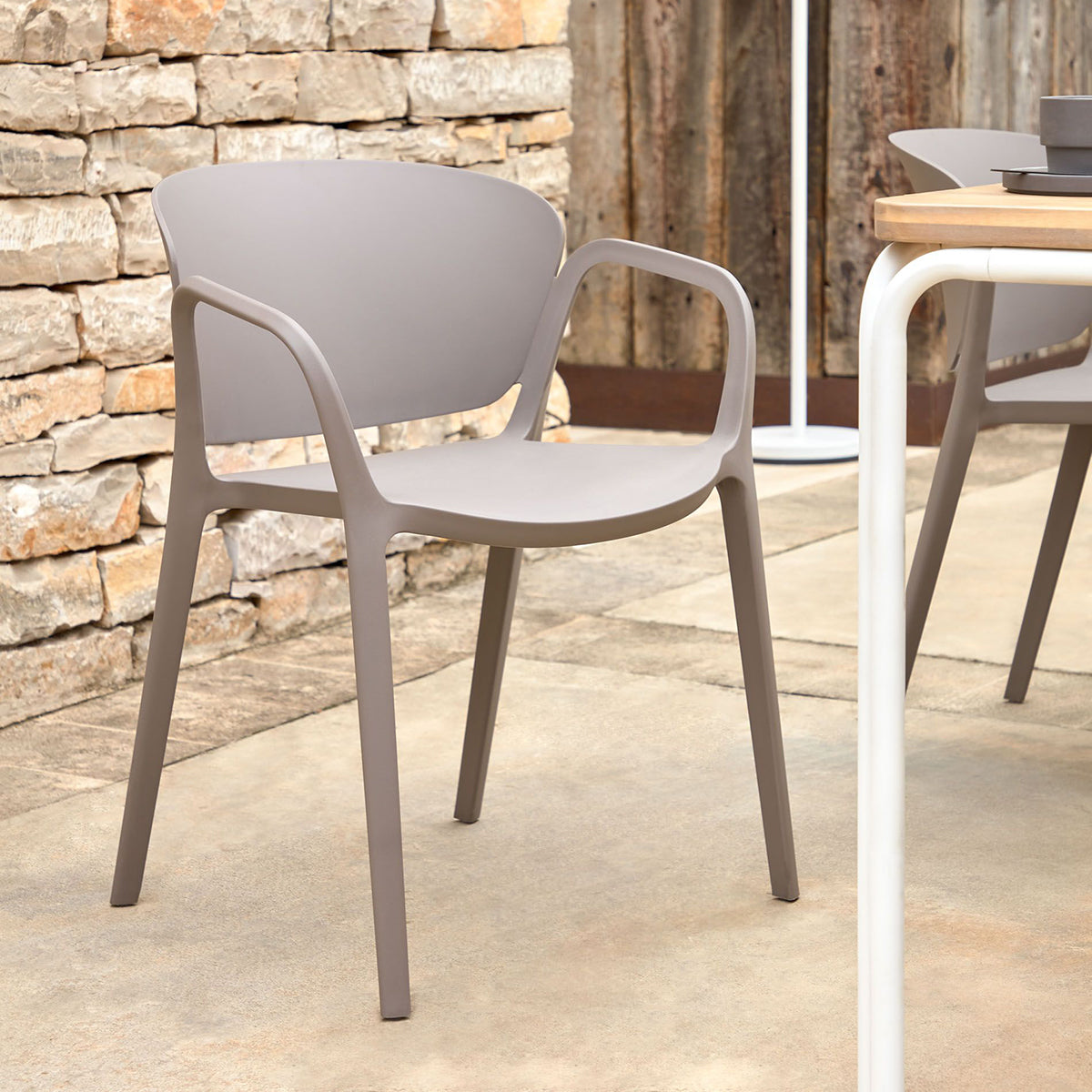 Ania Outdoor Dining Chair - Weather-Resistant Patio Chairs for Backyard, Garden, Poolside & Restaurant Use - Comfortable Stackable Outdoor Seating for Parties & Entertaining