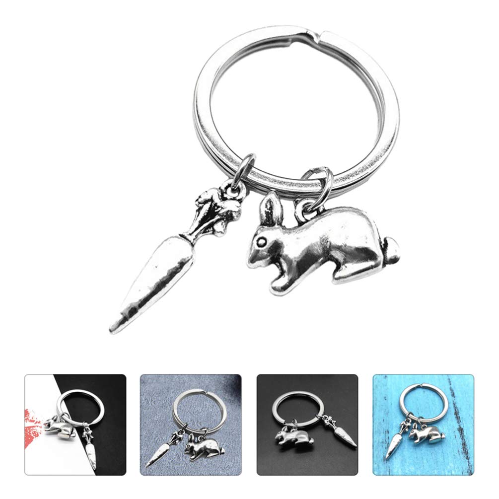 PRETYZOOM 1pc Alloy Carrot Keychain - Cute Rabbit Key Ring Pendant for Bags, Keys & Accessories | Perfect Gift for Home, Office & Travel Use