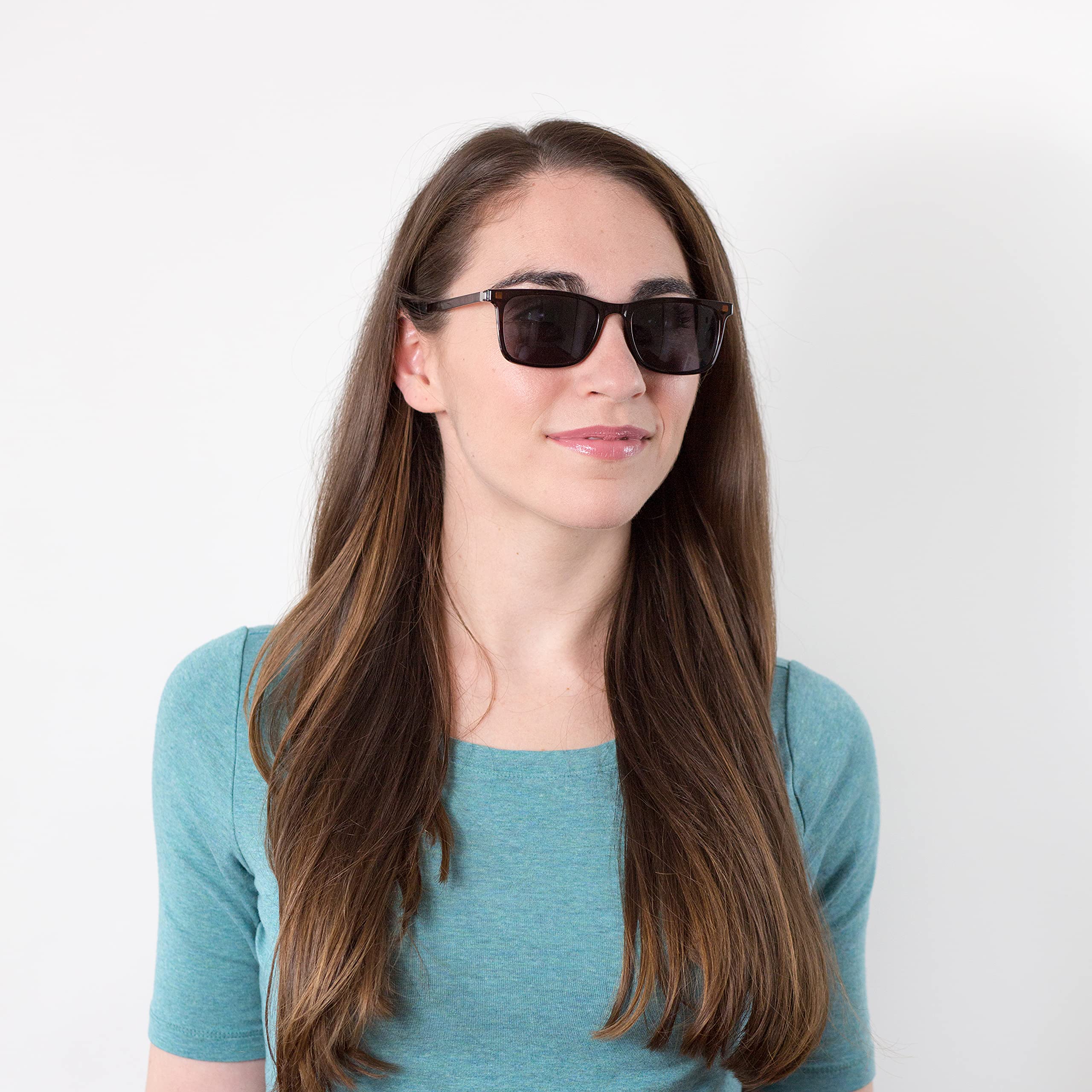 Premium Blue Light Blocking Glasses for Women & Men - Anti Glare Square Computer Glasses with Magnetic Clip-On Sunglasses for Driving, Gaming & Office Work