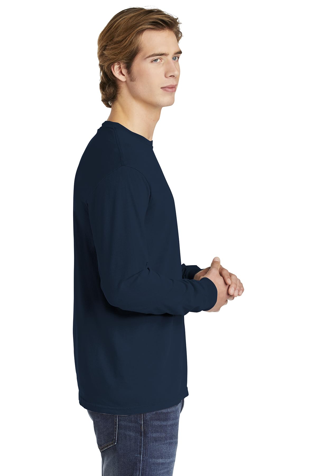 Comfort Colors Men's Long Sleeve T-Shirt - Soft Cotton Crewneck Tee Style 6014 for Casual Wear & Everyday Comfort