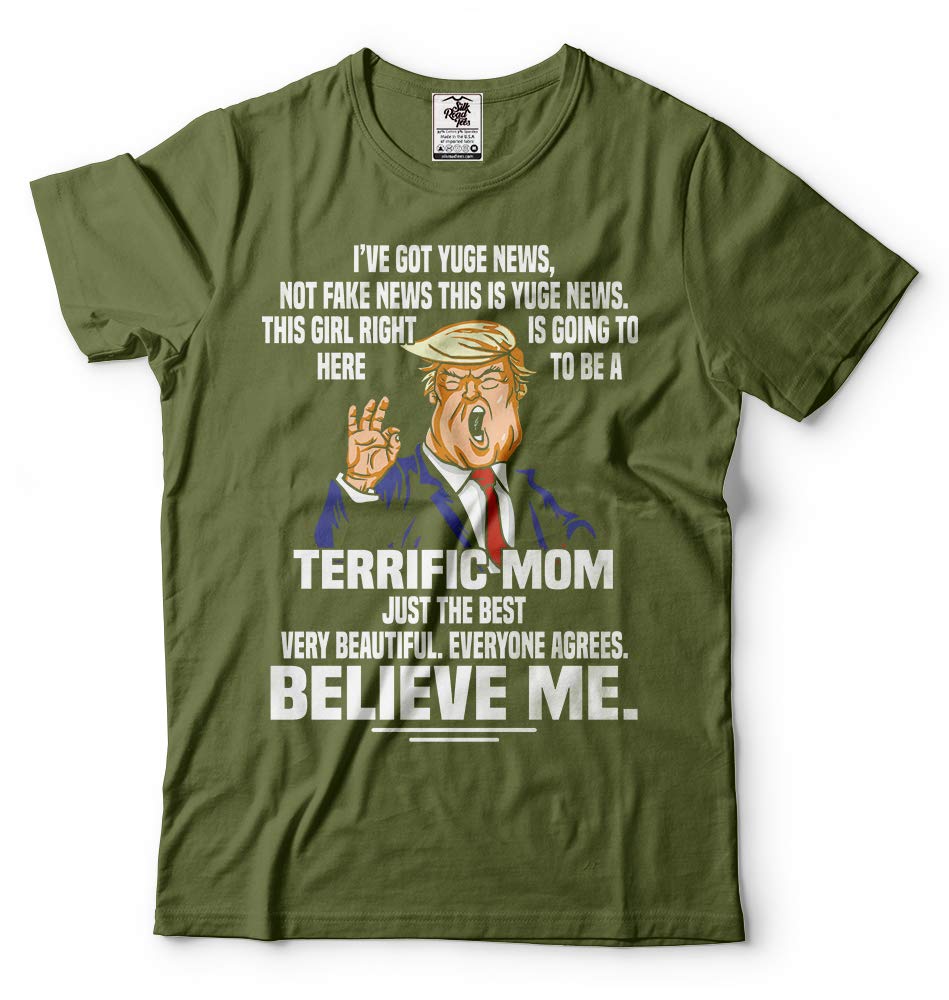 Funny Donald Trump Pregnancy Announcement T-Shirt - Yuge News Graphic Tee for Political Humor & Satire - Perfect for Gag Gifts, Prank Parties & Trump Supporters