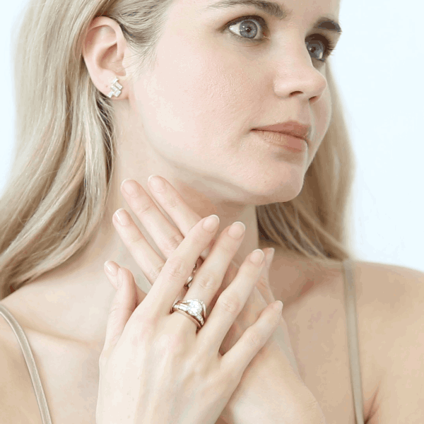 Curved Asymmetrical Baguette Band Ring - Size 6 | Unique Handmade Jewelry for Women | Perfect for Weddings, Anniversaries & Special Occasions
