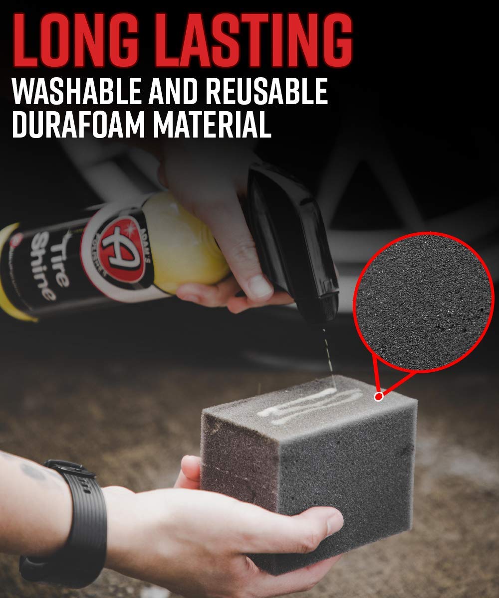 Adam's Polishes Block Applicator (10 Pack) - Premium Trim Dressing & Tire Shine Applicator Pads for Car Detailing | Durable Reusable Durafoam Pads | Perfect for Post-Car Wash & Wheel Cleaning | Ideal for Auto Enthusiasts & Professional Detailing