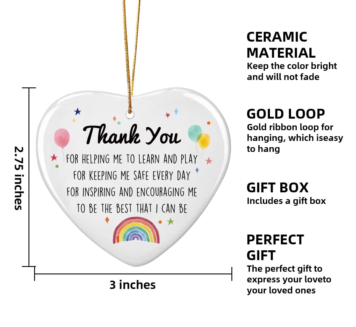 Funny Ceramic Heart Plaque - Teacher Appreciation Gift for Women, Birthday, Christmas & Retirement - Home & Office Decor