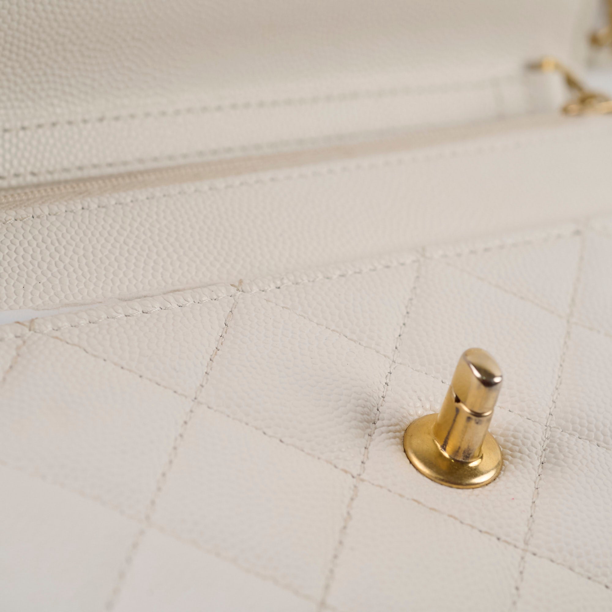 Chanel Caviar Leather Wallet On Chain WOC in White/Cream with Microchip - Luxury Crossbody Bag for Women, Perfect for Evening Events & Daily Use