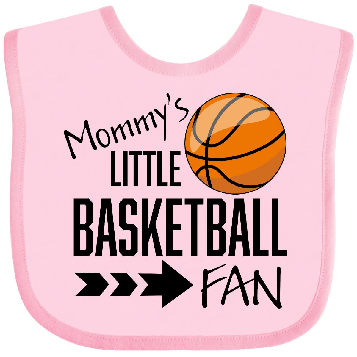 Inktastic Mommy's Little Basketball Fan Baby Bib - Soft Cotton Drool Bib for Infants & Toddlers - Perfect for Game Day, Sports Parties & Basketball Lovers