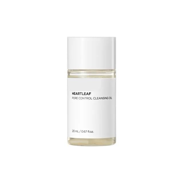 Heartleaf Pore Control Cleansing Oil - Korean Facial Cleanser for Blackhead Removal & Makeup Removal - Travel Size (20ml/0.67oz) - Ideal for Daily Skincare Routine & On-the-Go Use