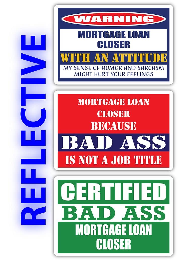 Certified Mortgage Loan Closer Stickers - Funny Job Gift - 3M Vinyl Decals for Laptops & Hard Hats
