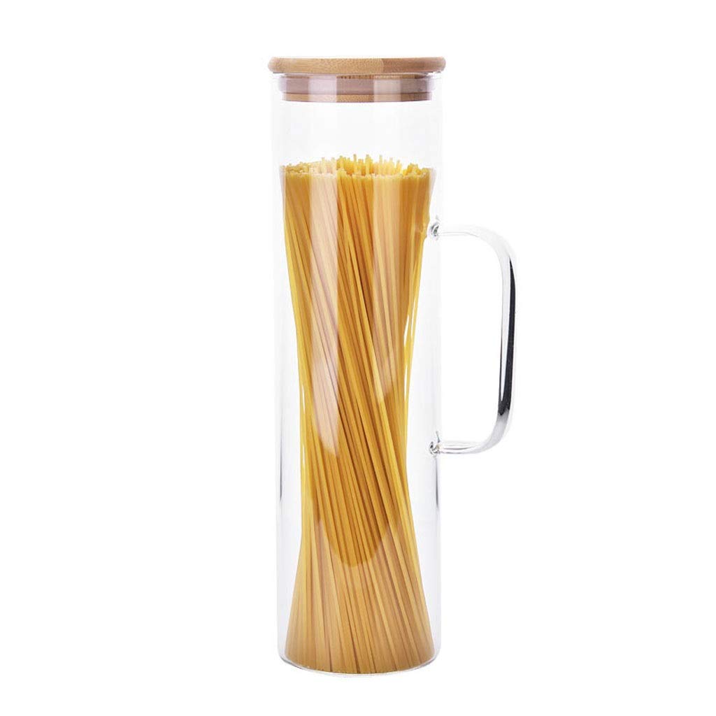 Airtight Glass Food Storage Jars with Bamboo Lid - Clear Kitchen Canisters for Tea, Coffee, Spices & Pasta | Perfect for Pantry Organization & Countertop Display