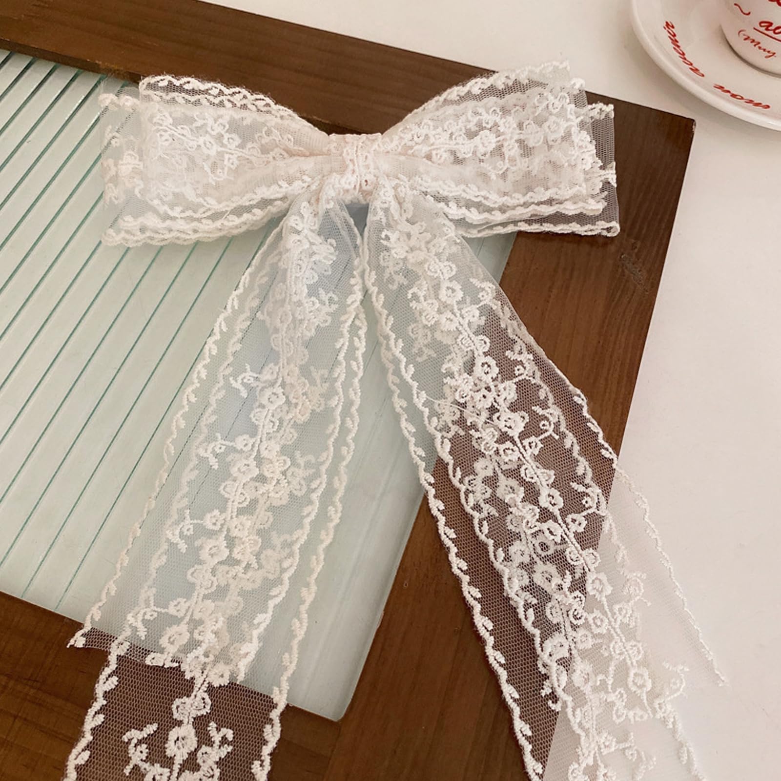 Elegant Lace Hair Bows and Clips Set - Cute Alligator Barrettes Hair Accessories for Women & Girls | Perfect for Weddings, Prom, Bachelorette Parties, Bridal Showers & Everyday Wear