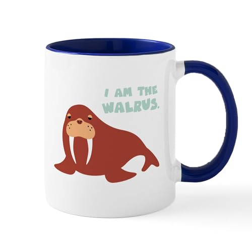 White/Navy Inside - I Am The Walrus Mugs