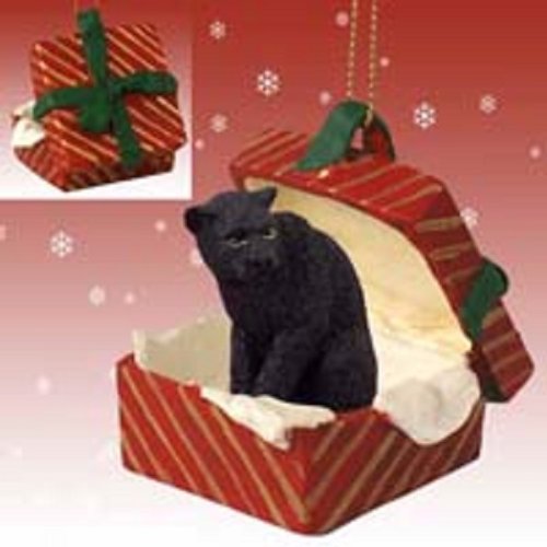 Panther Gift Box Red Ornament - Elegant Christmas Decoration for Tree, Home & Office Holiday Decor