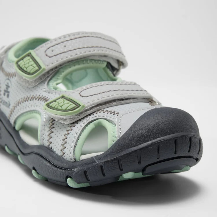 Kamik Light Grey Seaturtle2 Toddler Sandals - Waterproof Beach Shoes for Boys & Girls - Perfect for Summer Play, Poolside, and Outdoor Adventures