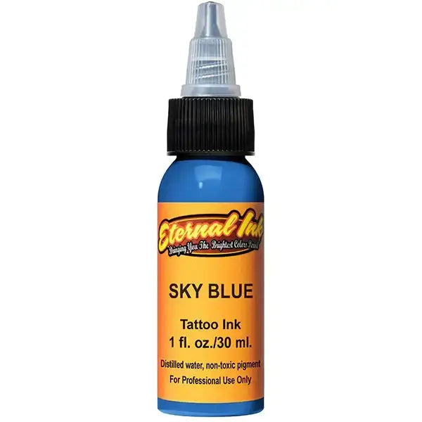 Premium Sky Blue 1oz Eternal Ink for Tattoos - Long-Lasting, Vibrant & Safe for Professional & DIY Use