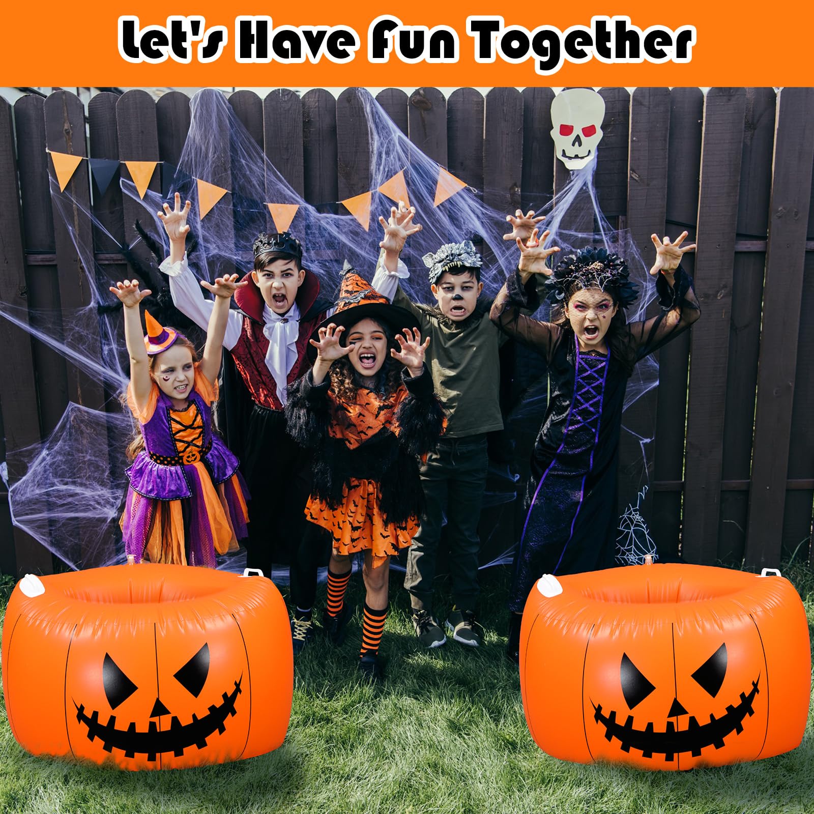 2 Pack Halloween Pumpkin Inflatable Bubble Balls - 40