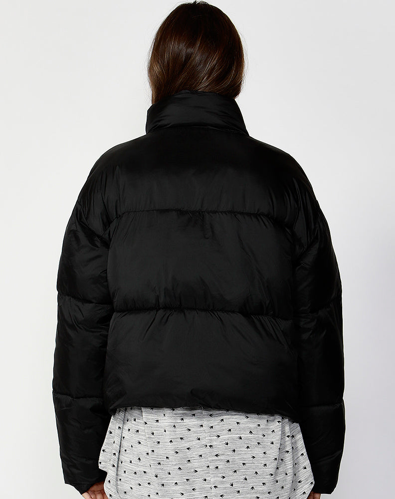 Dylan Cropped Puffer Jacket for Women - Lightweight Winter Coat, Waterproof & Warm - Perfect for Outdoor Activities, Travel & Casual Wear (Black)