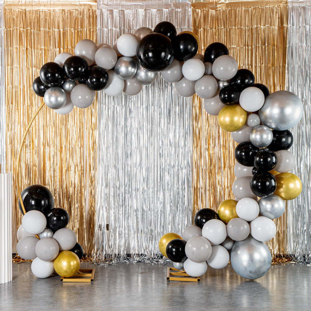 Balloonify Gray, Black & Gold Balloon Arch Garland Kit - 136 Pieces Party Decor for Weddings, Birthdays & Events - Premium Balloon Decorations