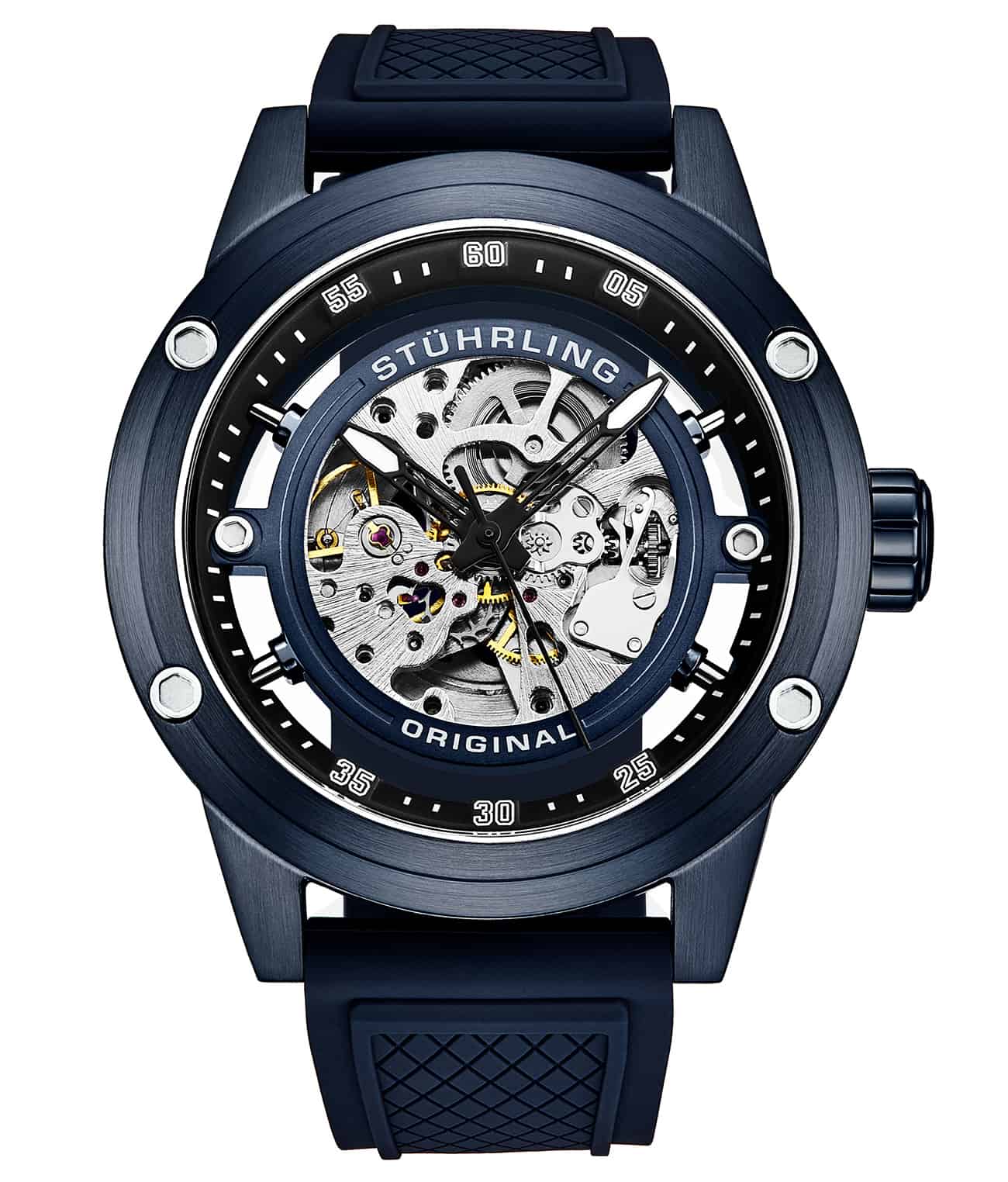 Grandiose 4034 Automatic 50mm Skeleton Watch for Men - Stainless Steel Mechanical Timepiece with Transparent Dial - Perfect for Business, Formal Events & Luxury Gift Giving