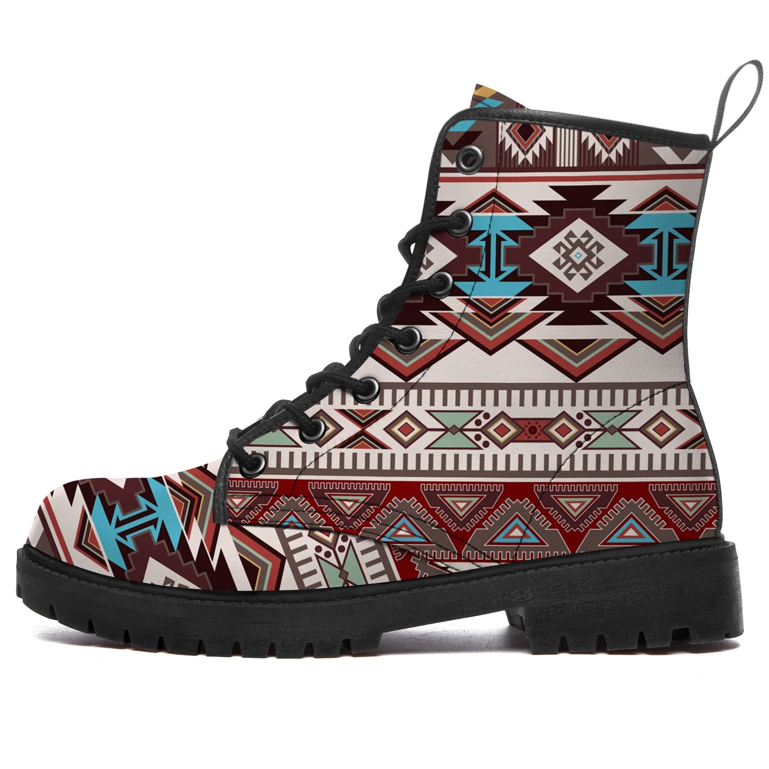 **Aztec Combat Boots for Women & Men - Waterproof, Anti-Slip, Lace-Up Platform Boots - Perfect for Hiking, Work & Outdoor Adventures**