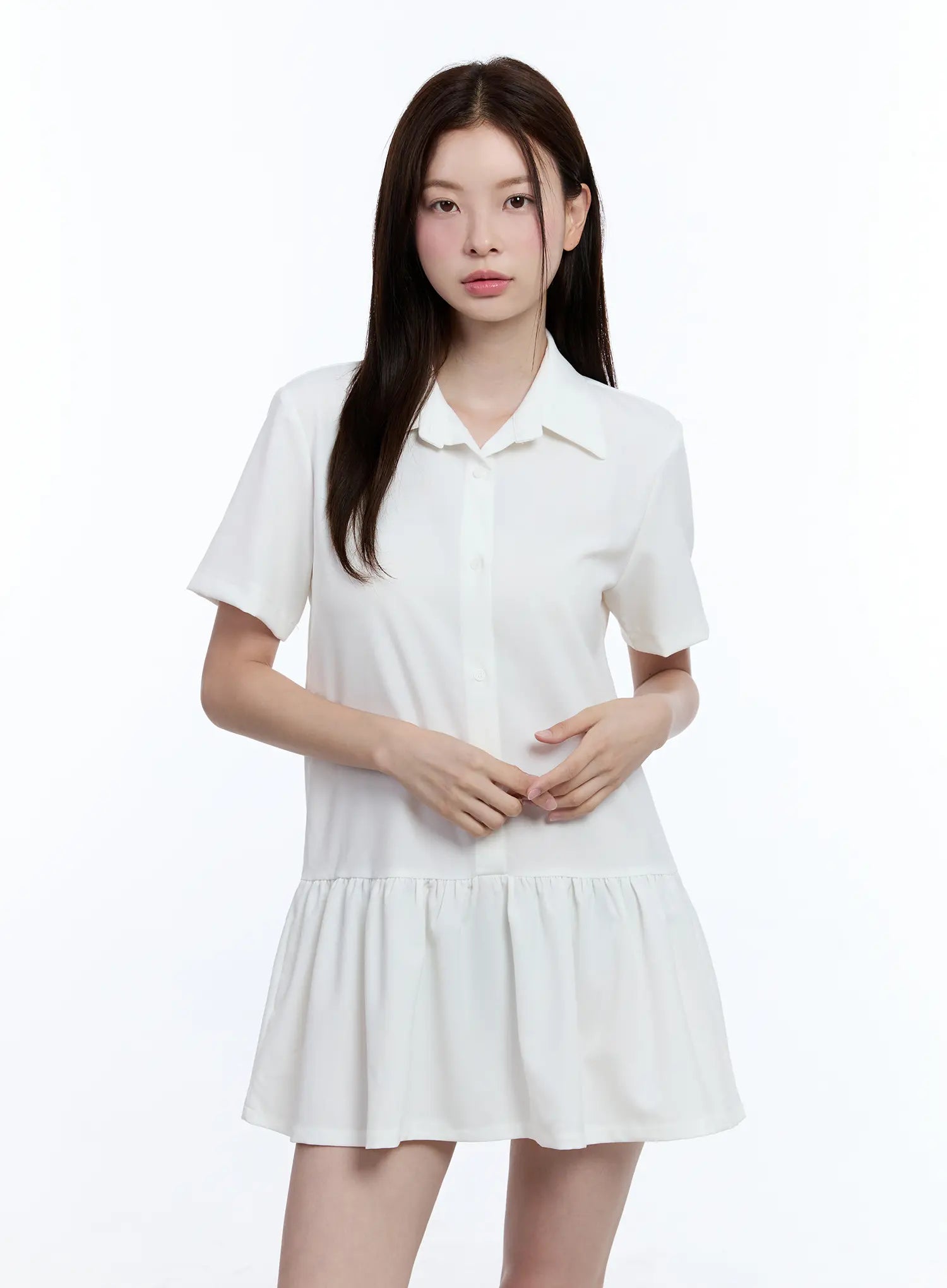 Elegant Collared Frill Mini Dress CU513 - Vintage-Inspired Party & Cocktail Outfit for Women