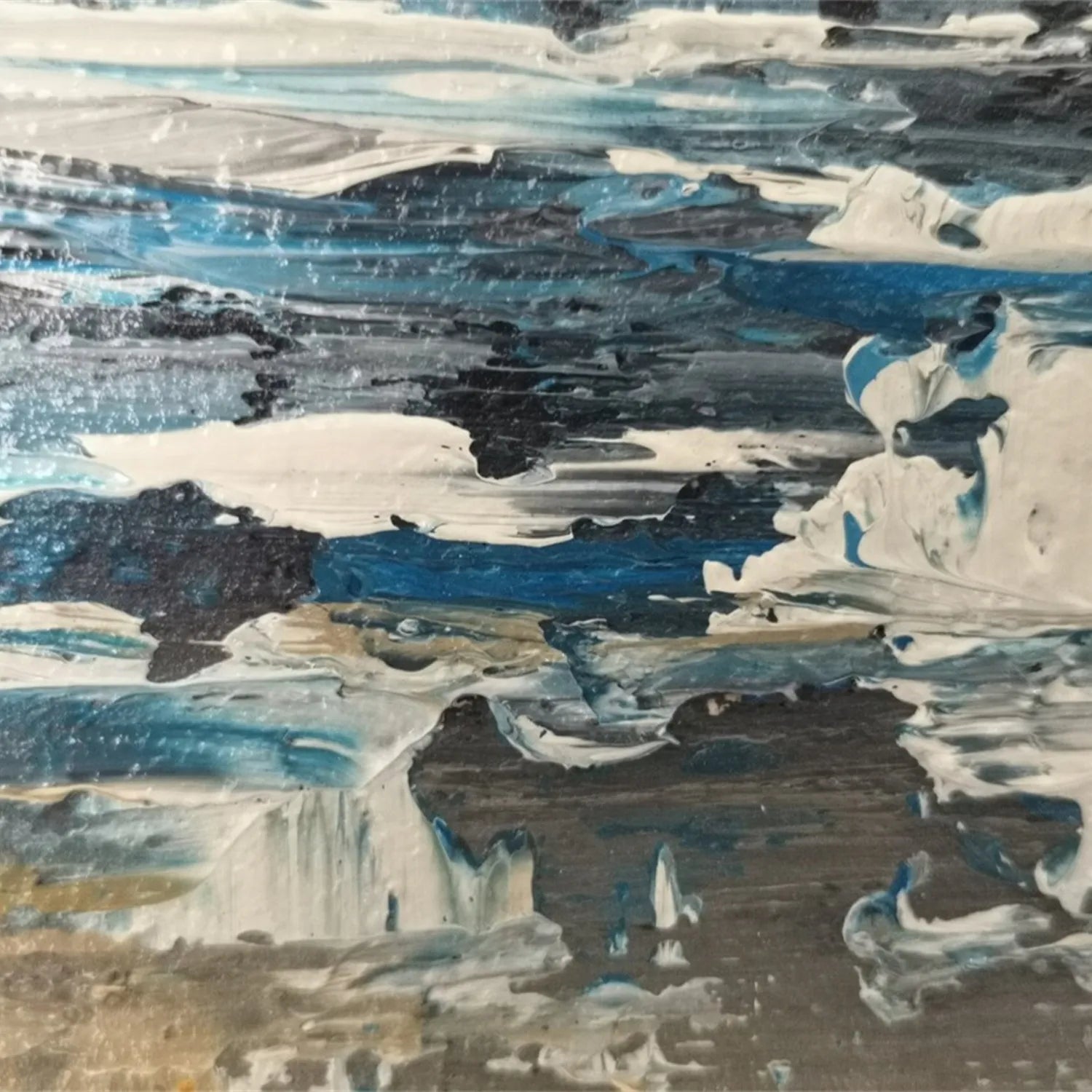 Ocean and Sky Painting #OS178 - Handmade Canvas Wall Art for Home Decor, Office, Living Room, Bedroom | Coastal Landscape Artwork