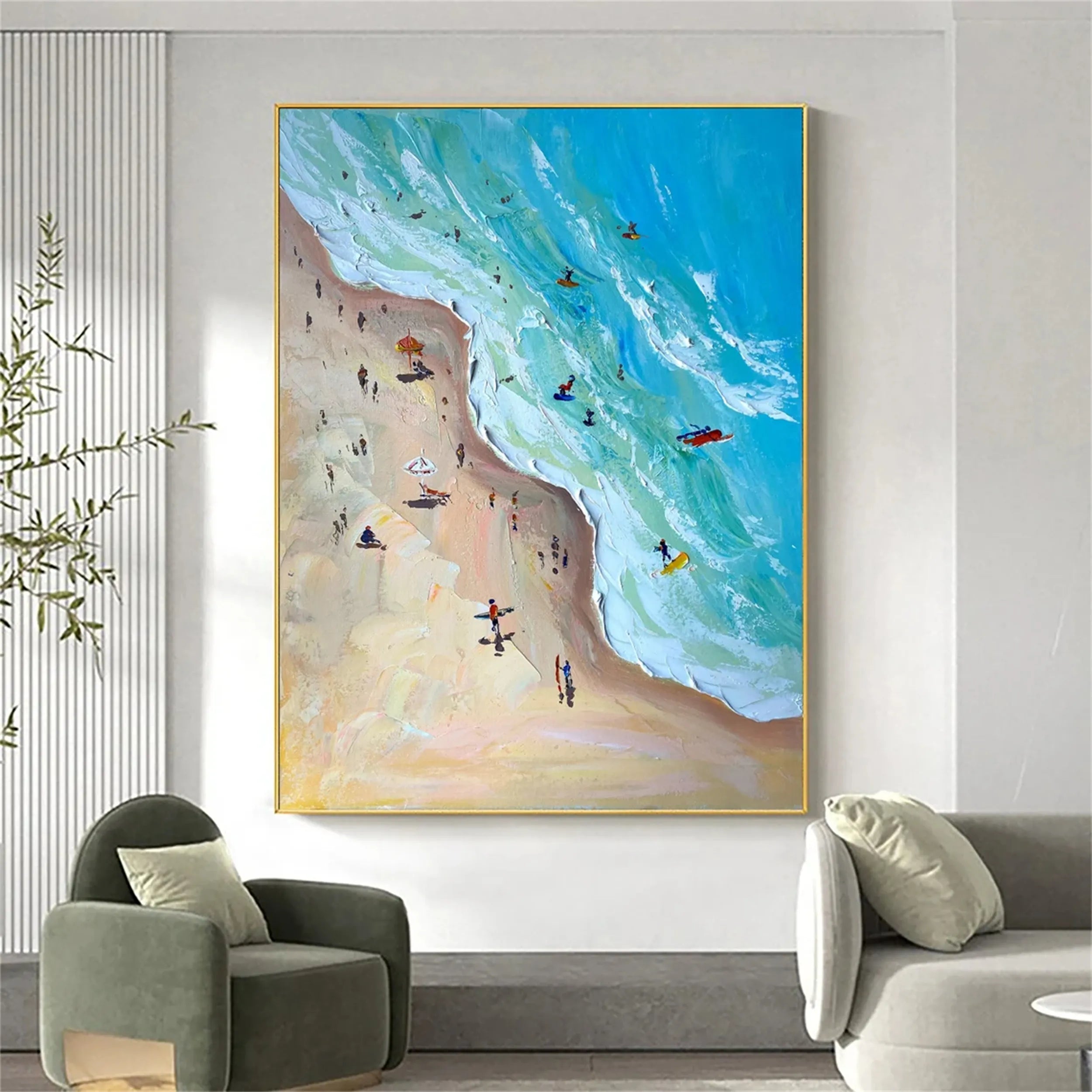 Ocean and Sky Painting #OS 129 - Handmade Seascape Wall Art for Home & Office Decor - Perfect for Living Room, Bedroom or Beach House