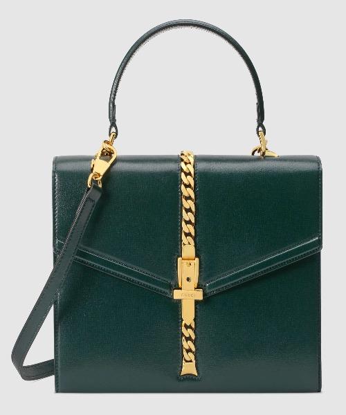 Gucci Sylvie 1969 Small Top Handle Bag in Green - Luxury Leather Crossbody Purse for Women, Perfect for Work, Date Night & Special Occasions